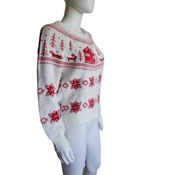 Vintage Cupcakes Cozy Red and White Winter, Holiday Sweater Women's Size S. - Picture 3 of 14
